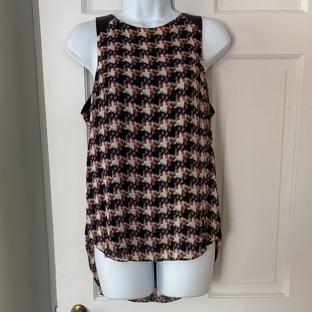 Rag & Bone silk/lamb leather tank M